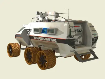 Mars Transportation Vehicle - Sci-Fi Armored Space Vehicle 3D model