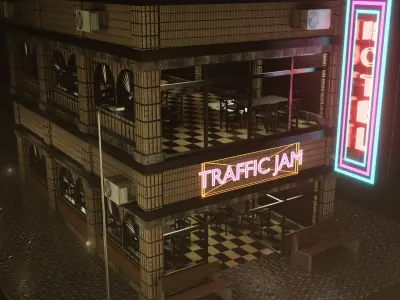 Hotel building 3D Model Free low-poly 3D model