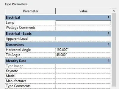 Revit Parametric Track Light Projector Revit Family  3D model