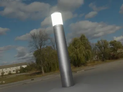 Low-Poly Basic Light Column 27 - Street Light Set-9 Low-poly 3D model