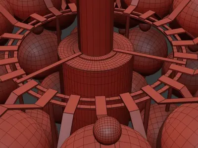 Beautiful Pair Of Chandeliers Attributed to Seguso 3D model