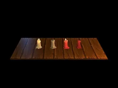 Low Poly Candles set of Low-poly 3D model