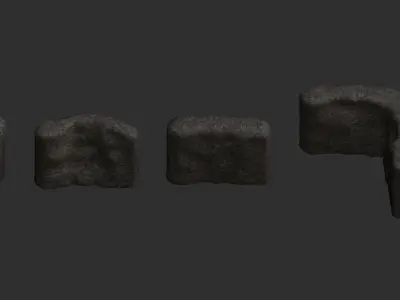 Cave Walls Combo - Base Low-poly 3D model