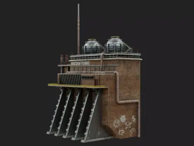 Industrial Building Plant High Quality  3D model