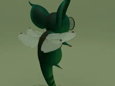 Cartoon Monster Cat-Fly 3D model
