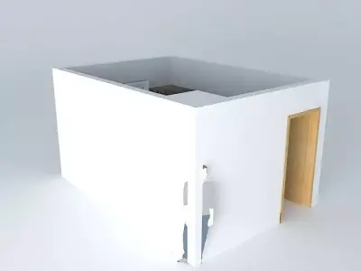 Kitchen room with door Free 3D model