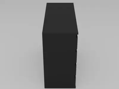 Dresser - Variant 1 of 25 - Black Matte Low-poly 3D model
