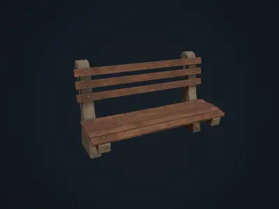 Park Bench - Outdoor Bench  Low-poly 3D model