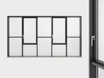 Panoramic glazing Stained glass 82 Low-poly 3D model