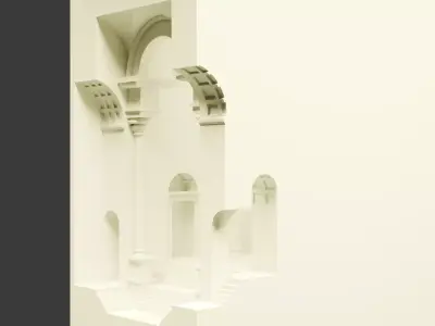 Neo-Classical Arch Wall Lamp Architectural Plaster Sconce 3D print model