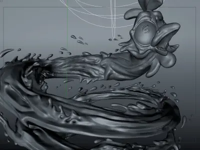 Chicken Vortex Liquid Sculpture 3D model 3D model