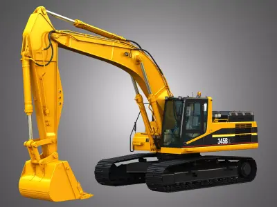 345BL Excavator 3D model