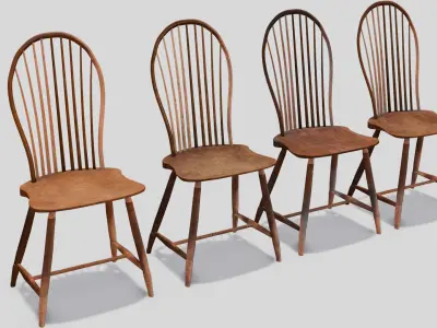 Chair Pack 3D Model Low-poly 3D model