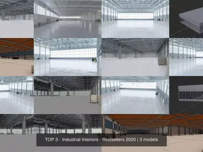 TOP 3 - Industrial Interiors - Bestsellers 2020 3D Model Pack