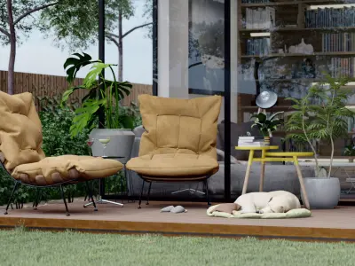 Exterior Scene Backyard Design 3D model