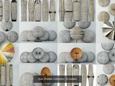 Zulu Shields Collection 3D Model Pack