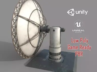 SatelliteDish Old PBR  Low-poly 3D model