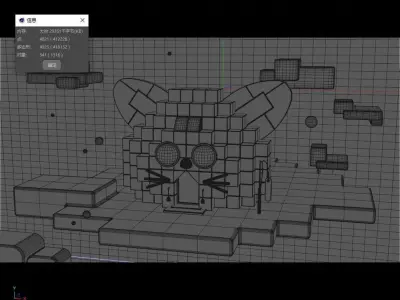 cartoon cat house 3D model