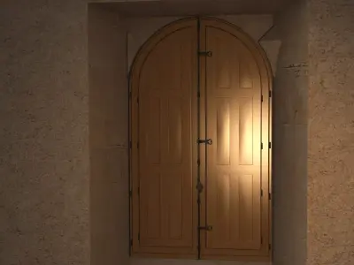 Cremon door in stone wall Free 3D model