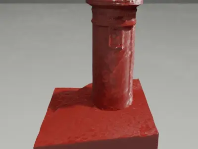 Photoscanned London Mail Post Service Box Free 3D print model