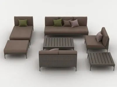 Dedon Mu Furniture Set 3D model