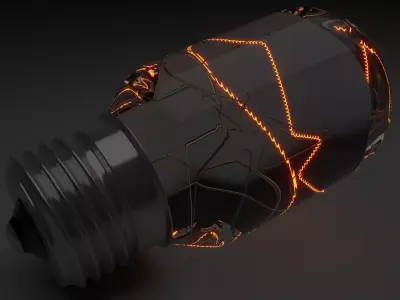 Illuminated Microwave Lamp 3D model