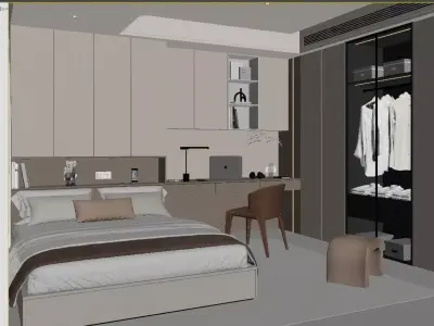 Minimalist bedroom 3D model
