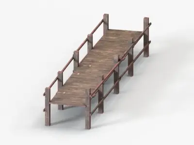 wood bridge Free low-poly 3D model