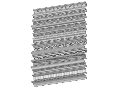 12 classical cornices and friezes  for plaster and wood workings 3D print model