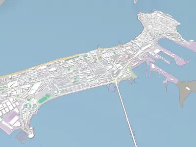 Cityscape Cadiz Spain 3D model