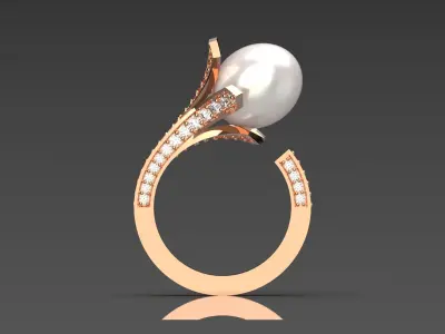 flower pearl ring pr0007 3D print model