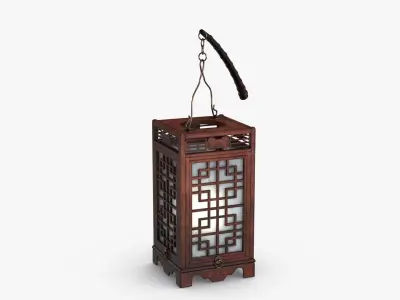 Antique China Lamp Low-poly 3D model