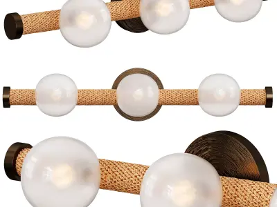 Atticus 3 Light Vanity Wall Sconce By Arhaus 3D model