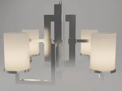 chandelier modern with four lights 3D model