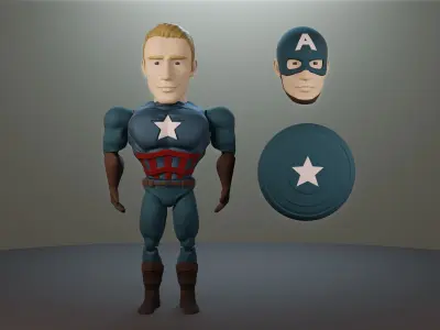 CAPITAN AMERICA ARTICULADO 3D print model