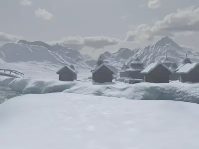 Winter Village 3D model