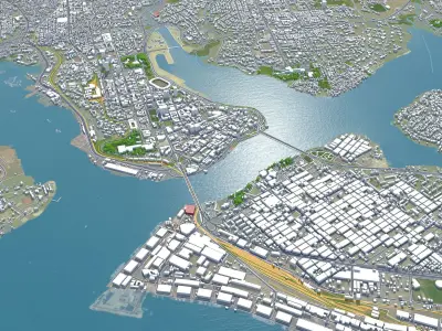 Abidjan Ivory Coast 40km Low-poly 3D model