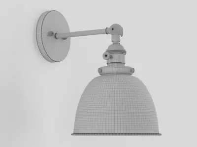 Permo Metal Dome Shade Sconce 3D model