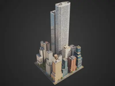 City District H5-C5 MAYA Low-poly 3D model