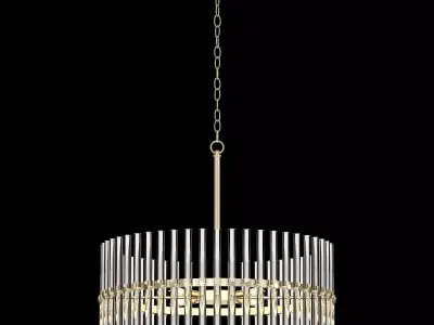 Casandra modern chandelier with circular glass shade 3D model