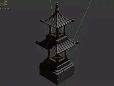 Yong An City - decorative stone lamp 06 3D model