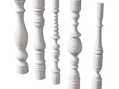 Marble Quintet Balusters with Classic Design 3 3D model