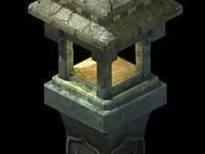Game Model - Kashayana Buddha Forest Stone Lamp 01 3D model