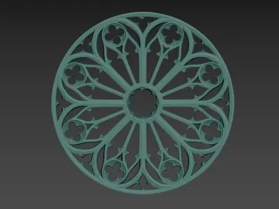 Gothic Rose window ornament  3D print model