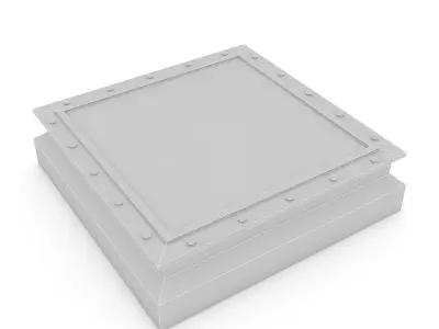 3D 3d skylight model square metal box Low-poly 3D model
