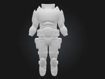 Futuristic Armor Suit  Sci-Fi Combat Ready Gear 3D model