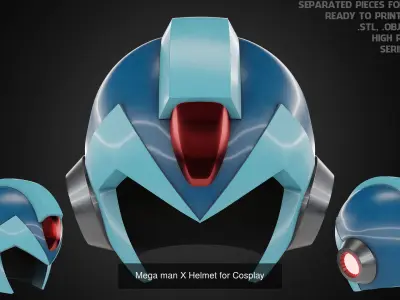 Mega man X Full Armor and Blaster for Cosplay 3D Model Pack