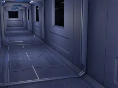 Sci Fi Corridor 3D model 32