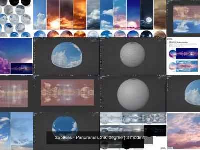 35 Skies - Panoramas 360 degree 3D Model Pack