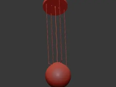 Marianne pendant light with ball hanging from it 3D model